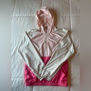 YM (10-12) light weight 3/4 zip jacket in pink, peach. Like new condition.